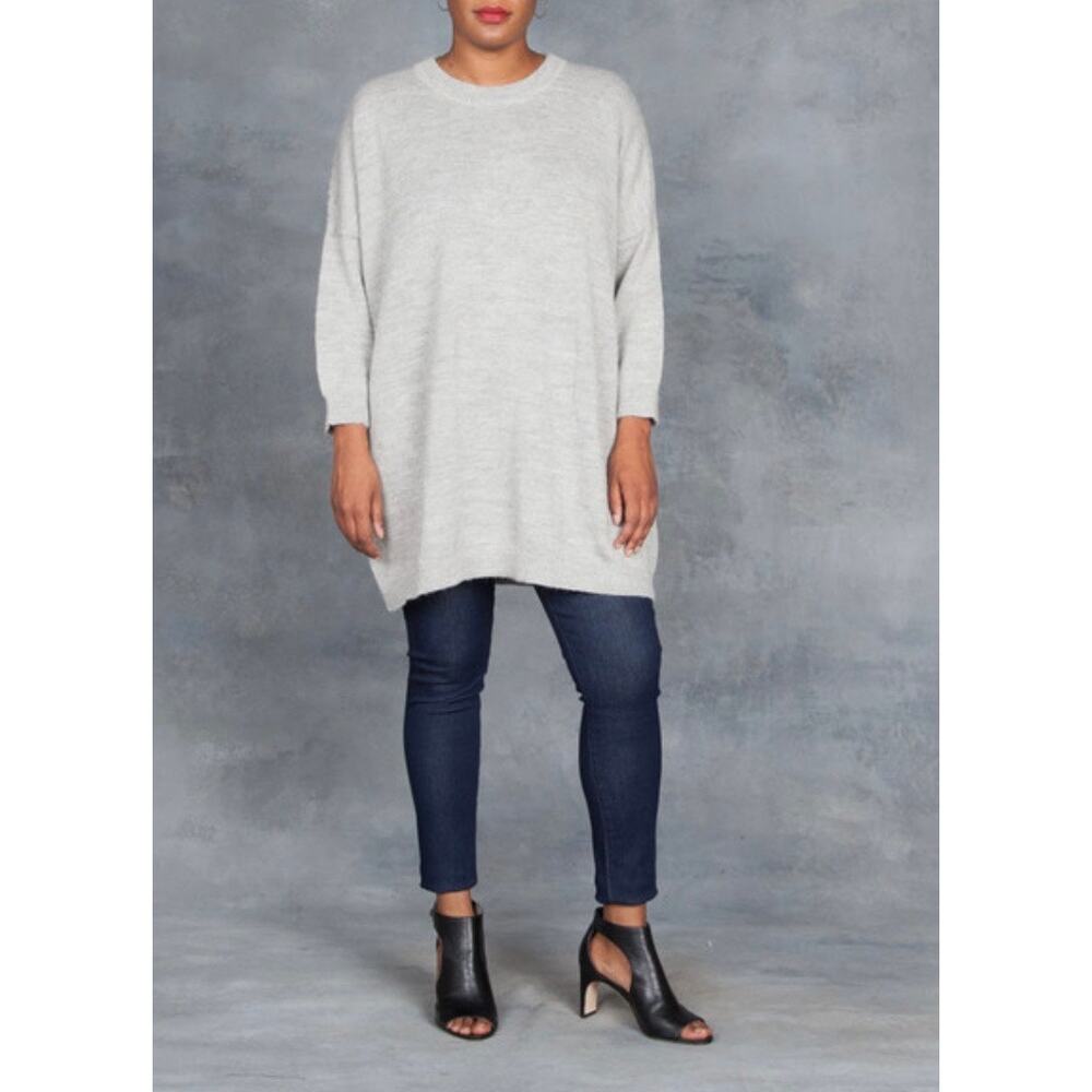 Ali Golden Alpaca Kimono Pullover Long Sleeve Sweater Grey Jumper Medium